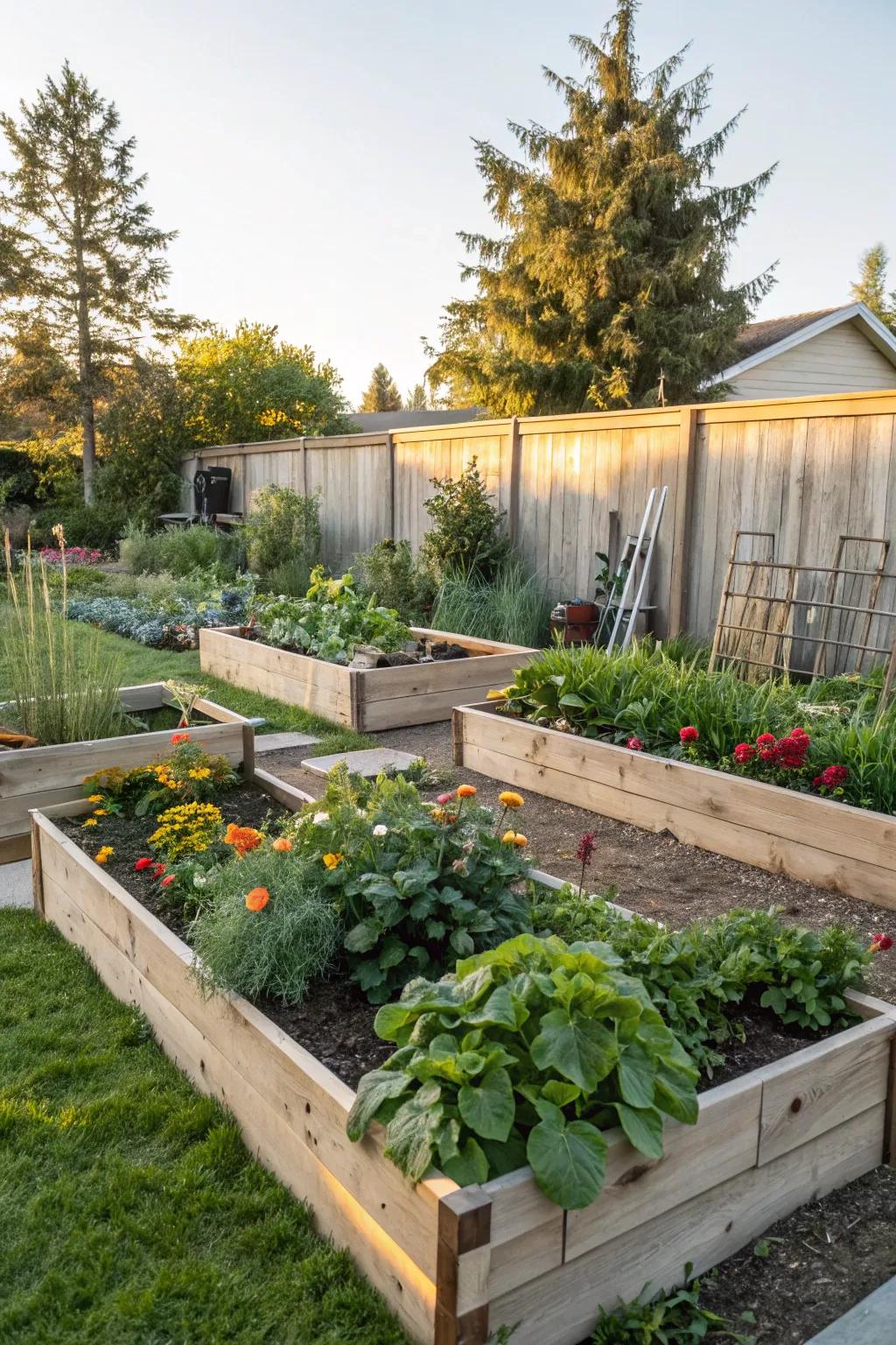 Efficient and organized, raised garden beds make gardening a breeze.