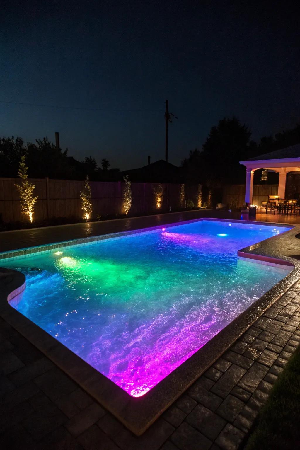 Transform your pool area with enchanting LED lighting.