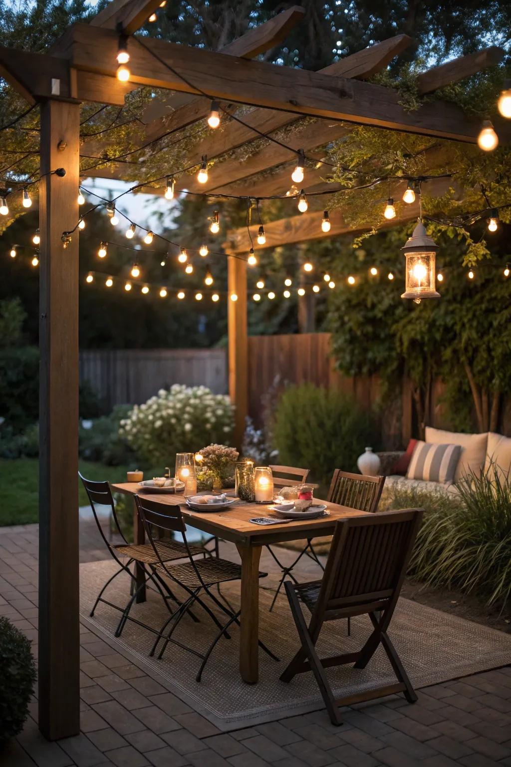 Add a twinkle to your evenings with enchanting string lights.