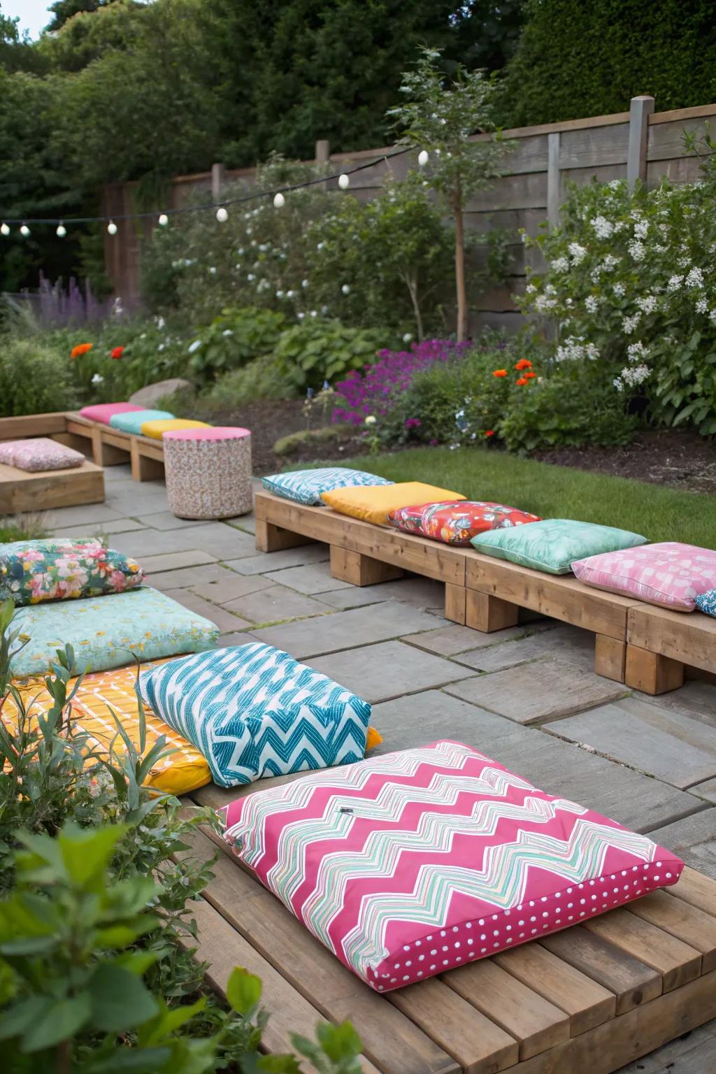 Flexible seating options for dynamic outdoor learning.