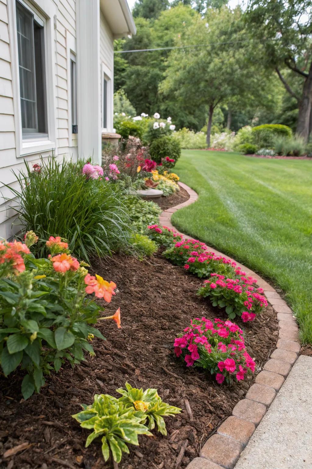 Mulch keeps your flower bed looking neat while providing essential benefits to your plants.
