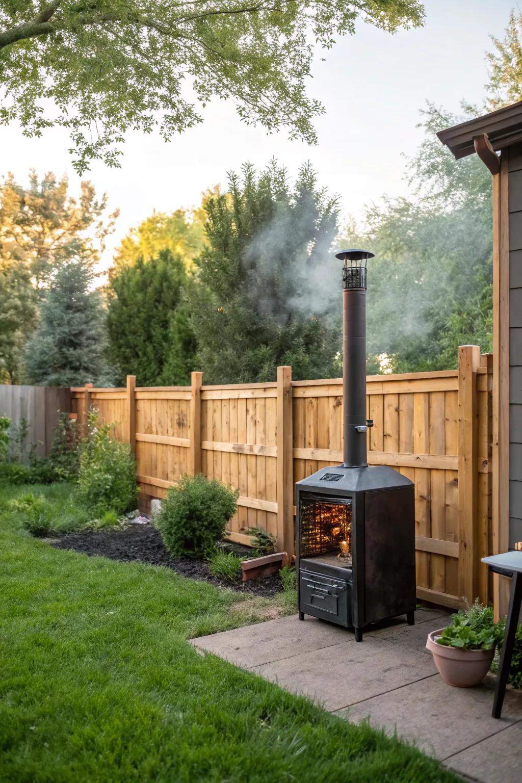 A vertical vent design promotes consistent cooking temperatures.