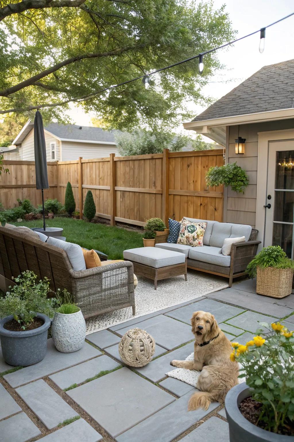 Dog-friendly outdoor living space