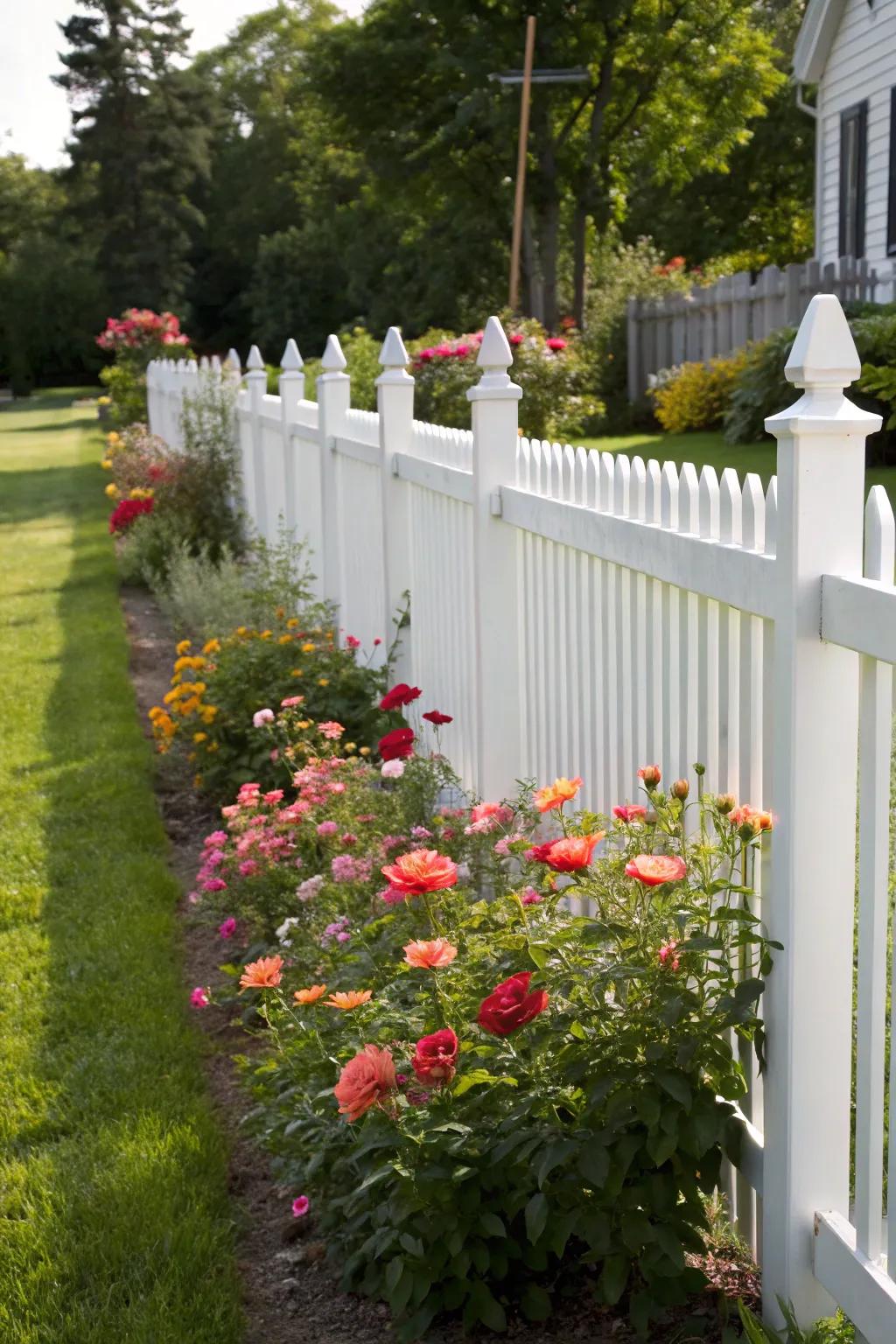 Timeless charm with a traditional picket fence.