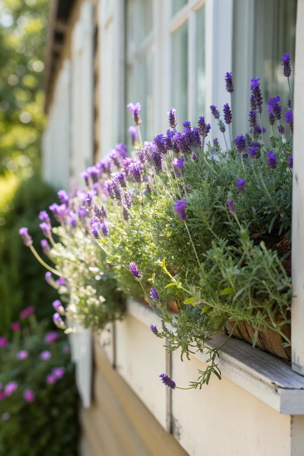 Lavender provides a peaceful scent and a touch of purple.