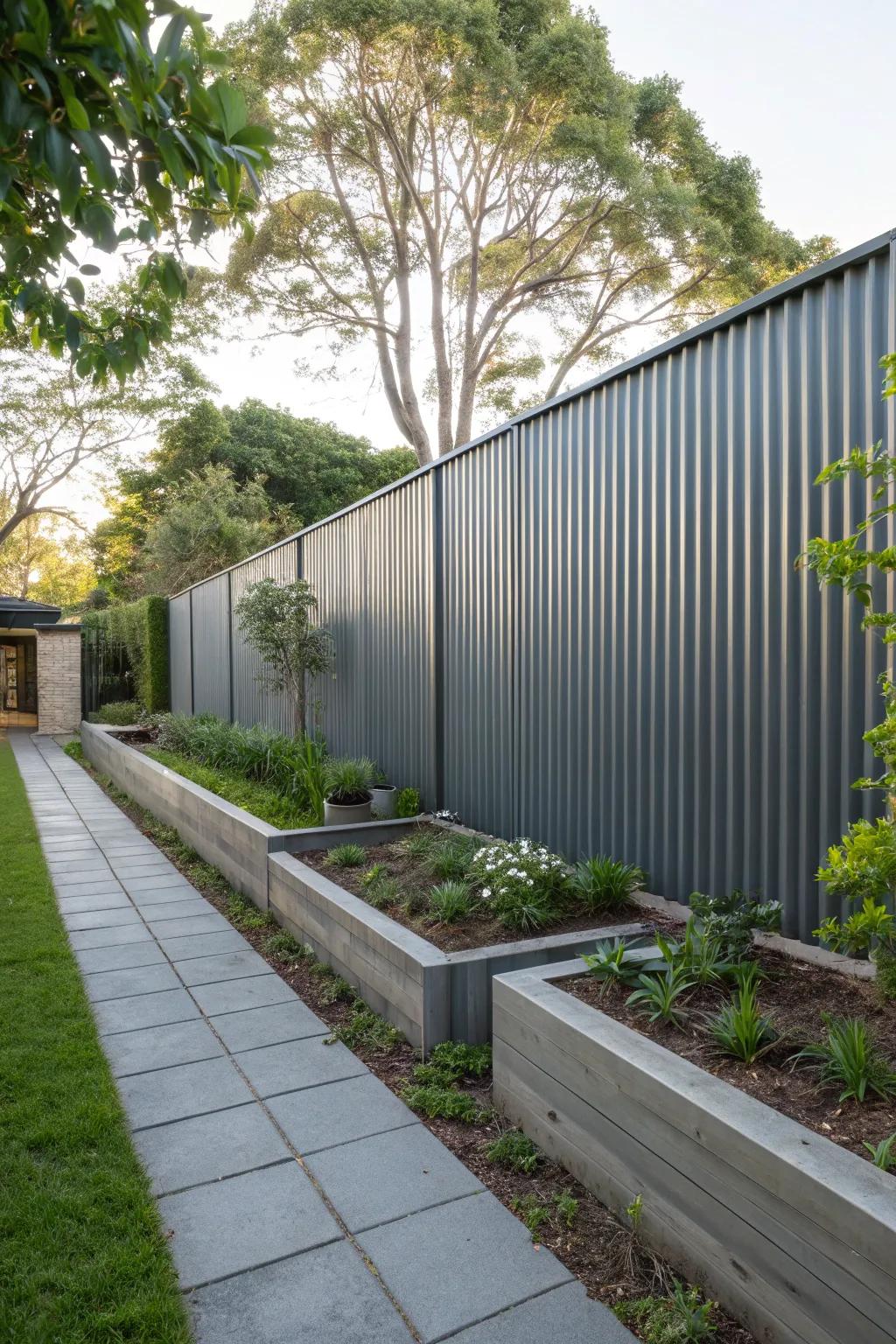 Achieve a sense of grandeur with vertically aligned corrugated metal panels.