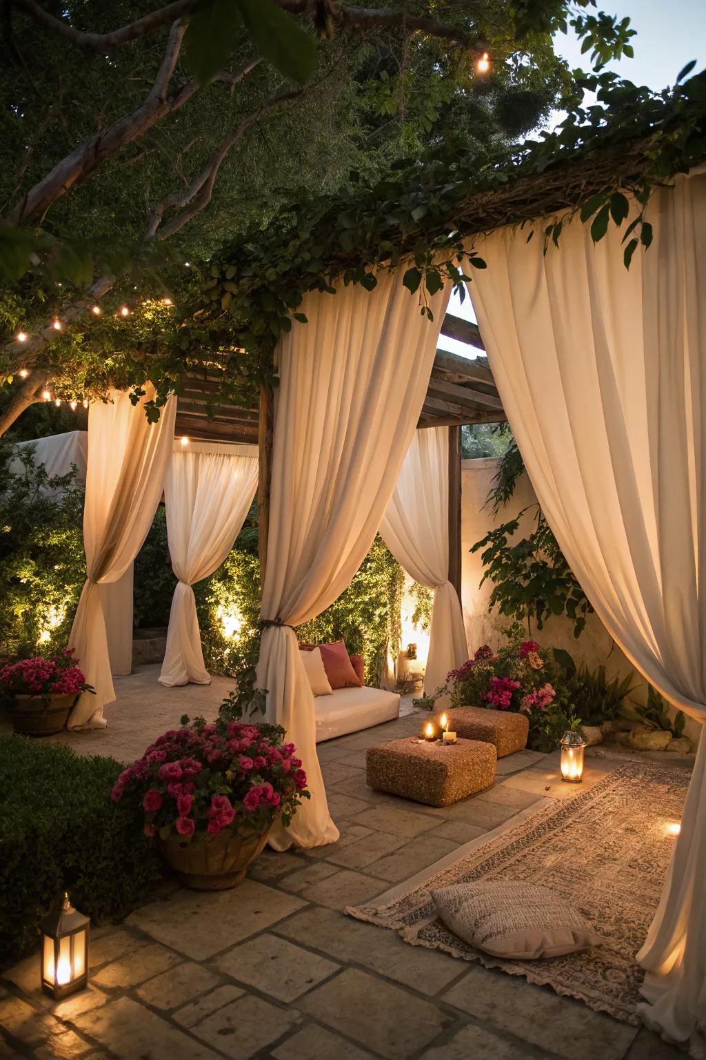 Add elegance with beautifully draped fabrics.