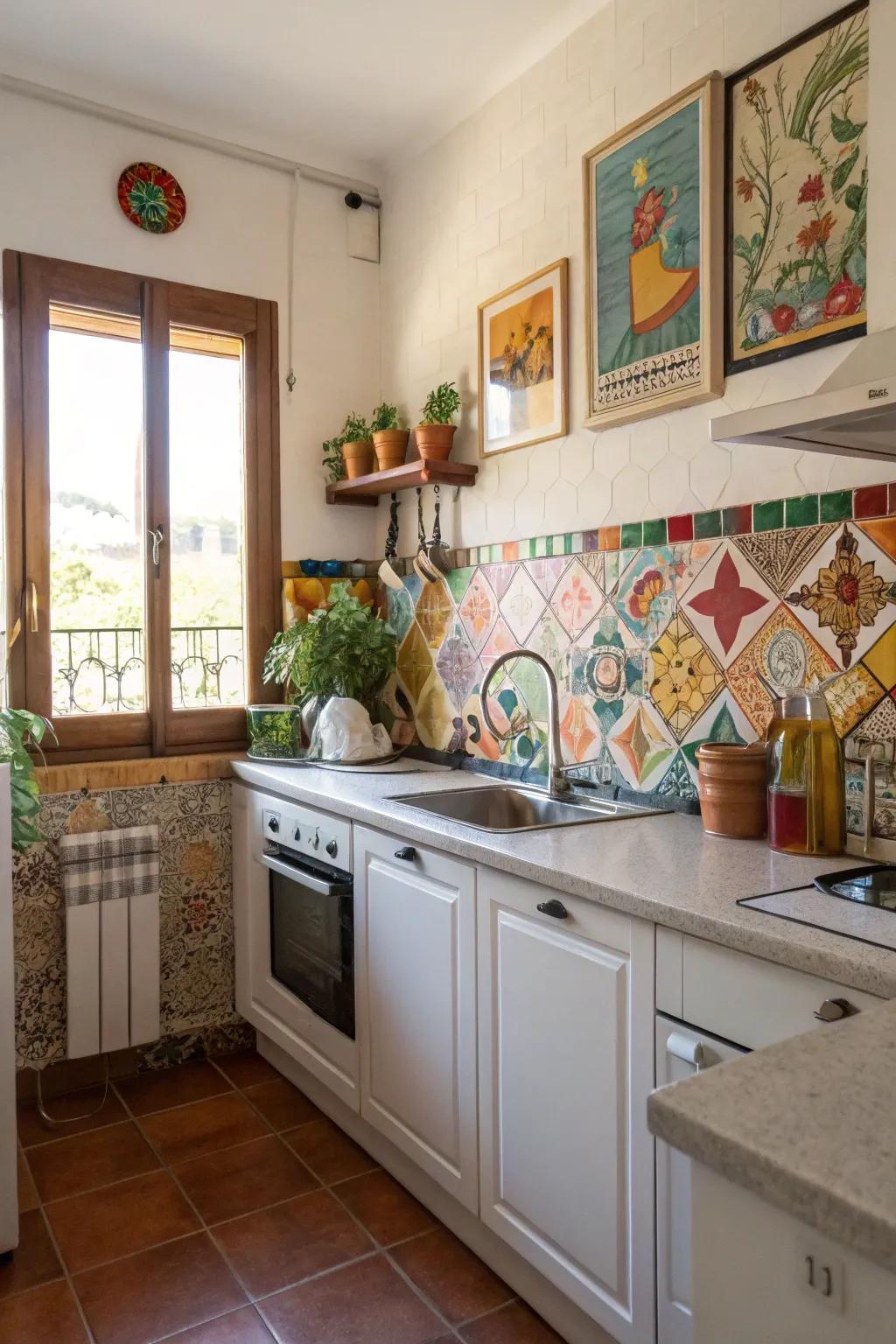 Unexpected design elements add charm and personality to this kitchen.