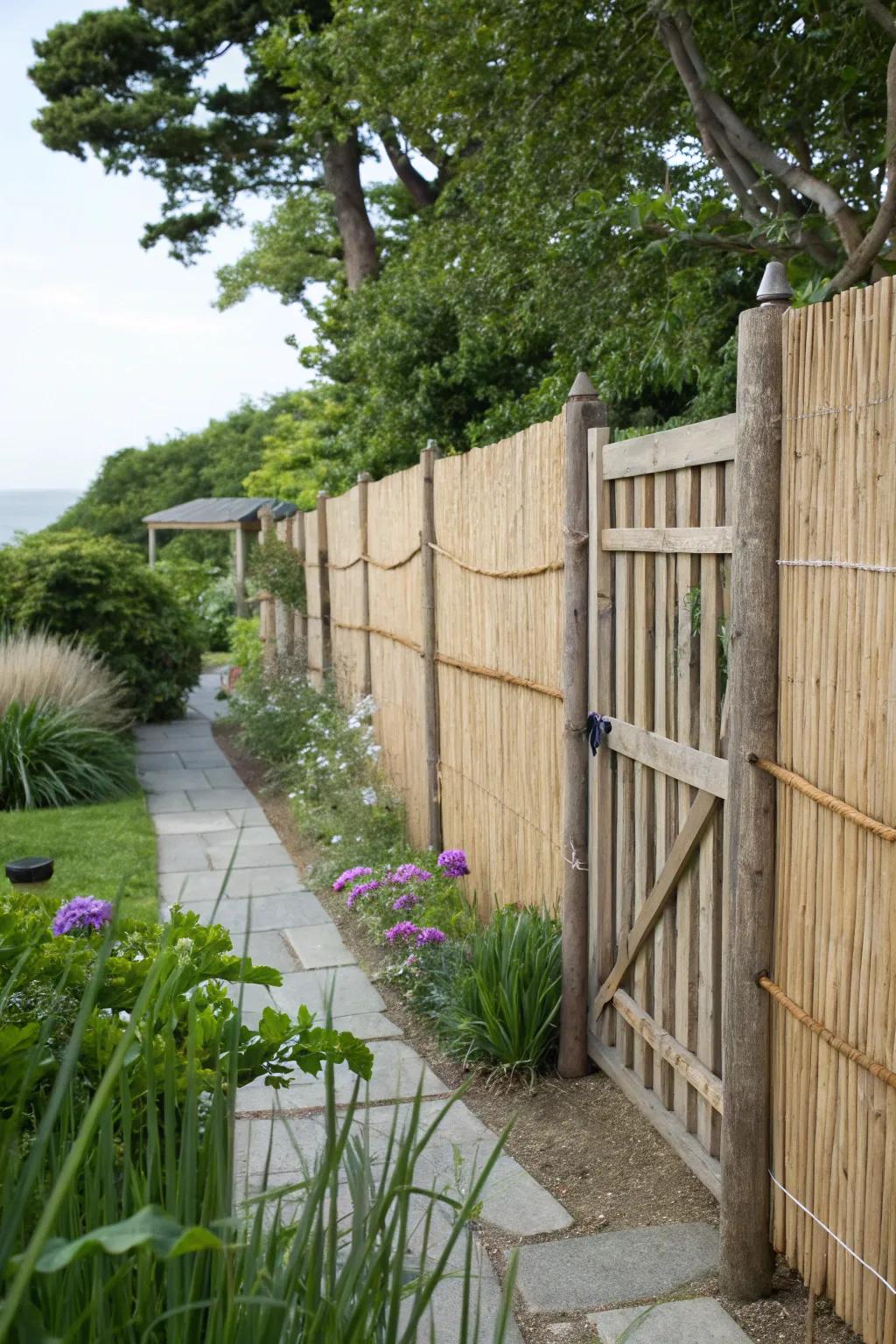 Reed screens provide an eco-friendly, coastal feel.