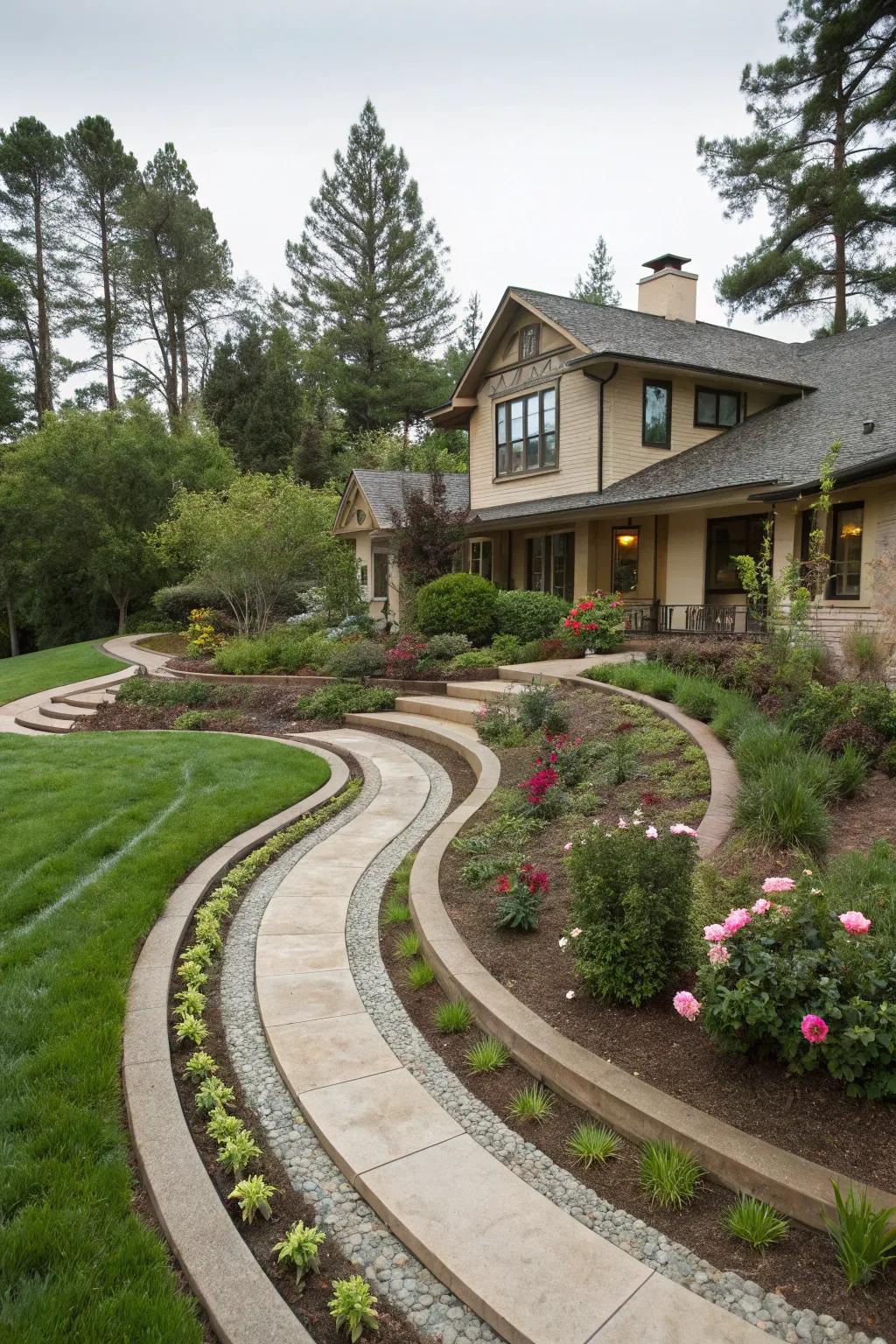 Curved designs bring a natural flow to your landscape.