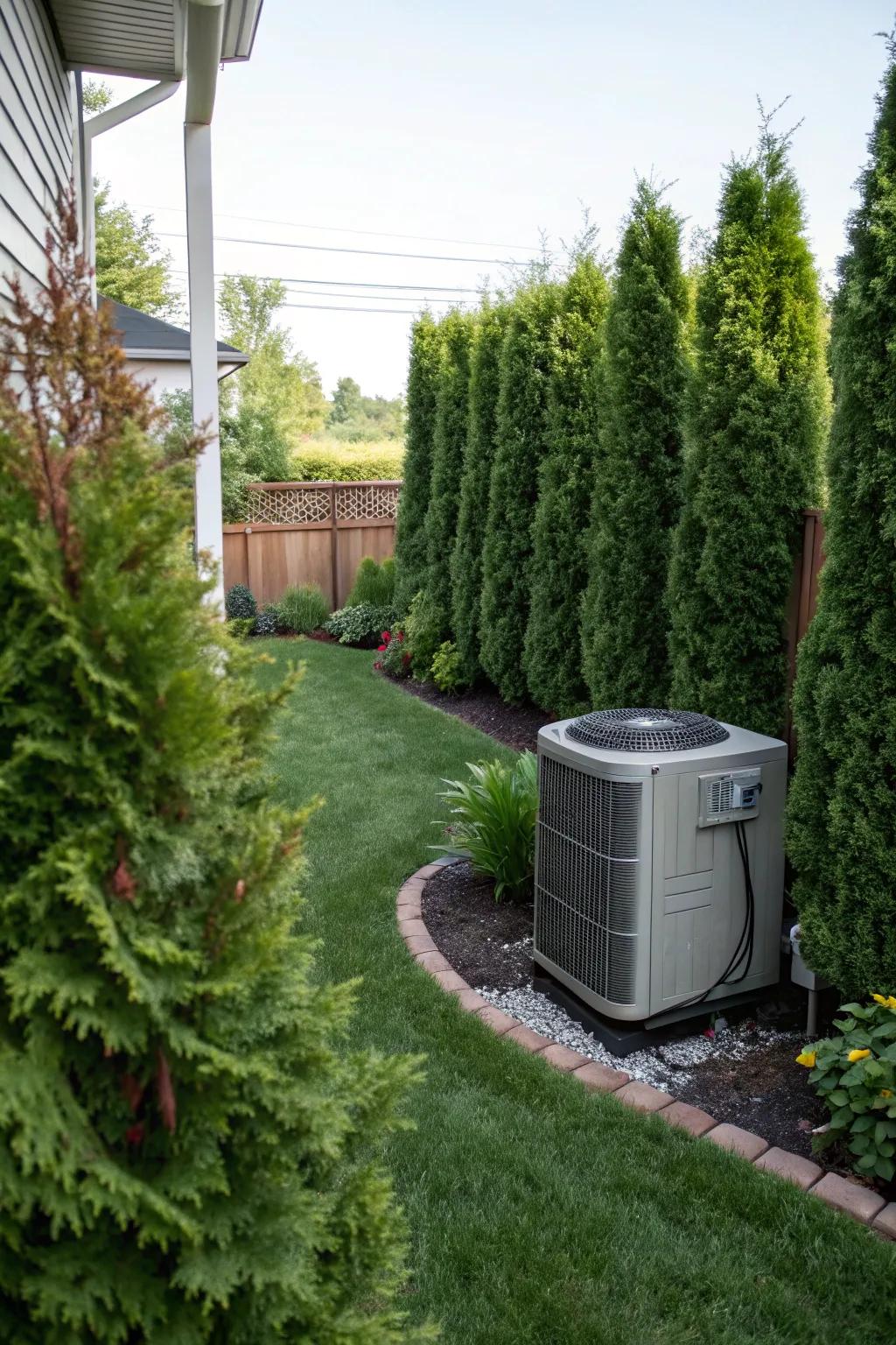 Evergreens offer year-round protection and aesthetic appeal.