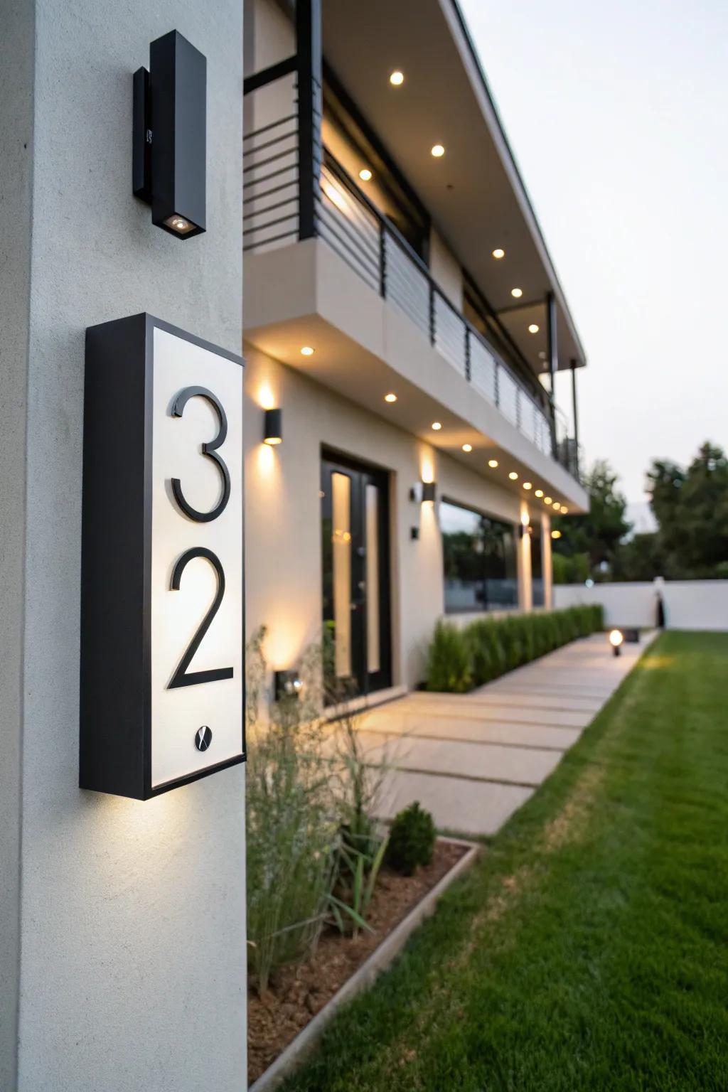 Floating house numbers ensure your address is always visible.