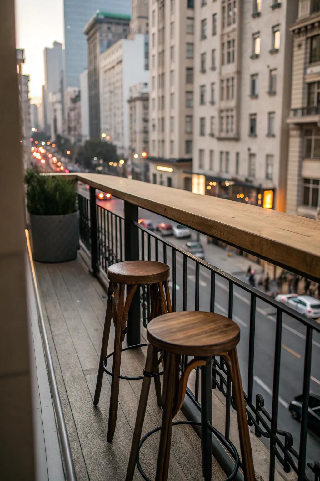 Make the most of your balcony with a sleek railing bar.