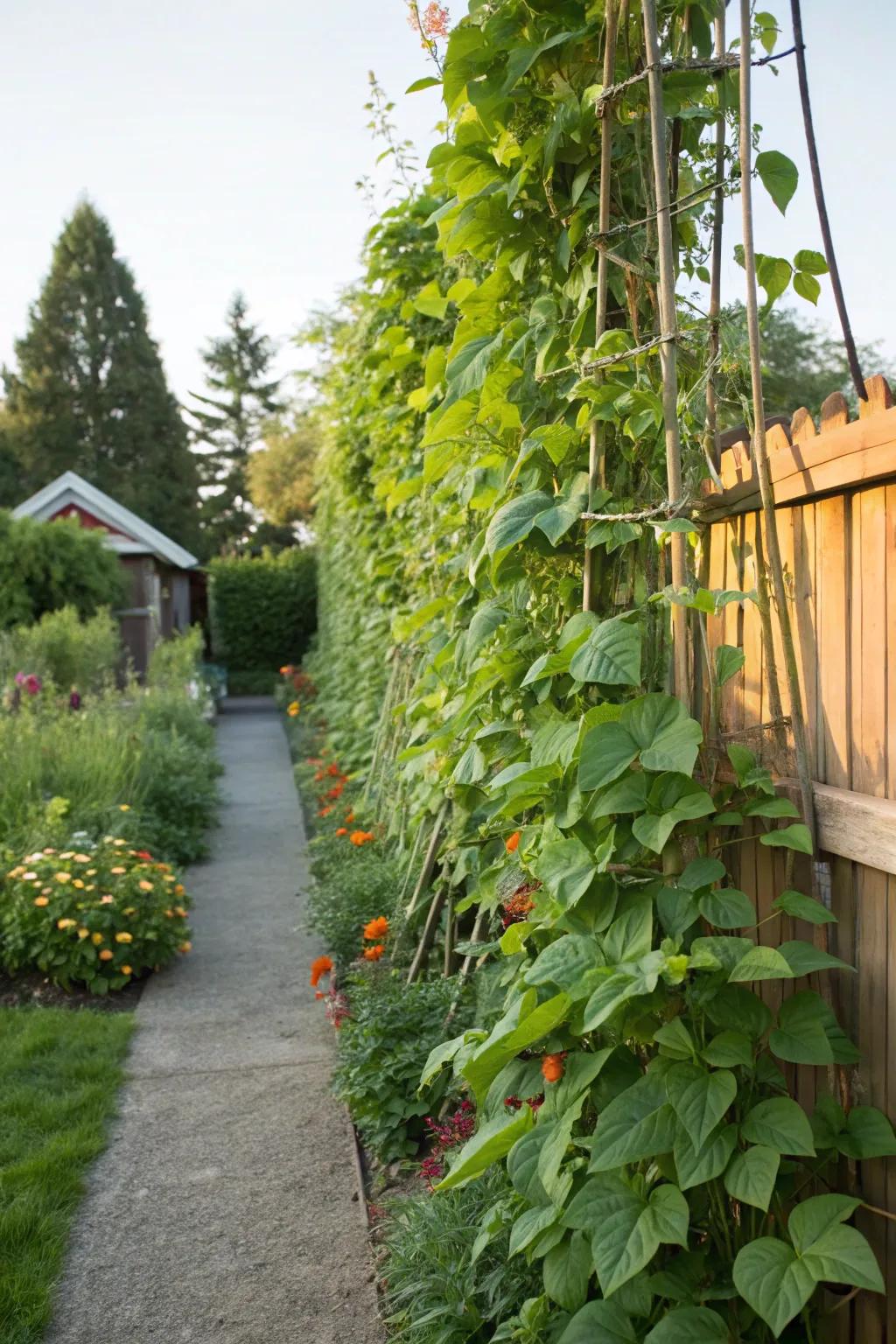 A vertical edible garden brings fresh produce within reach.