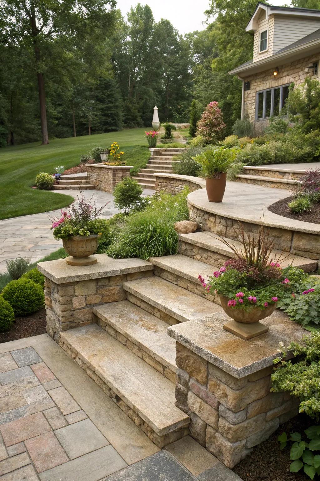 Multi-level designs add depth and interest.