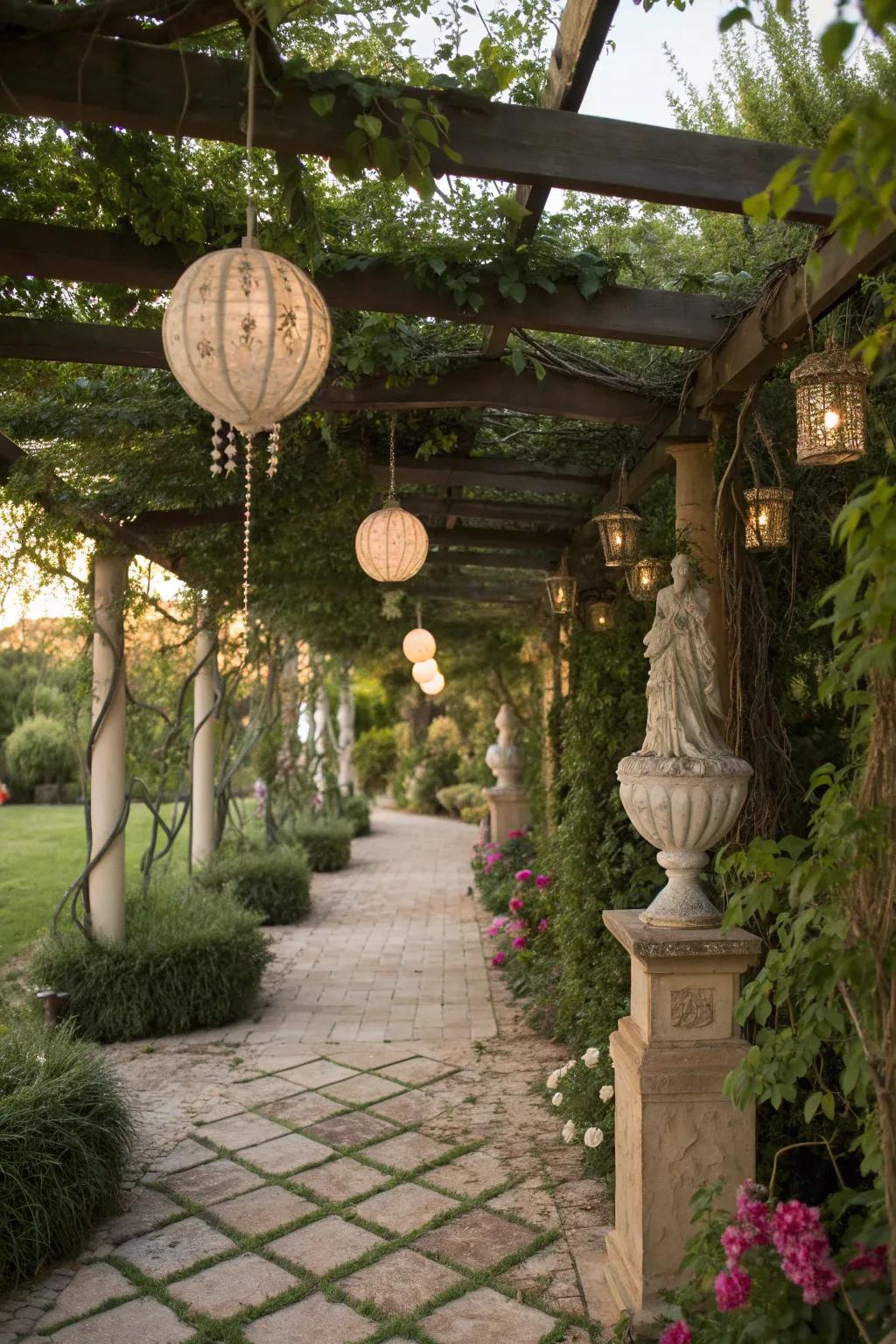 Express your style with artistic touches in your pergola.
