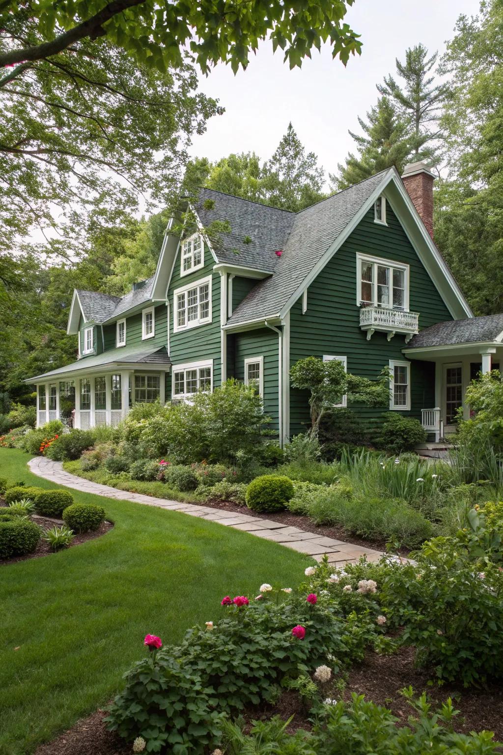 Deep forest green adds a touch of classic elegance.