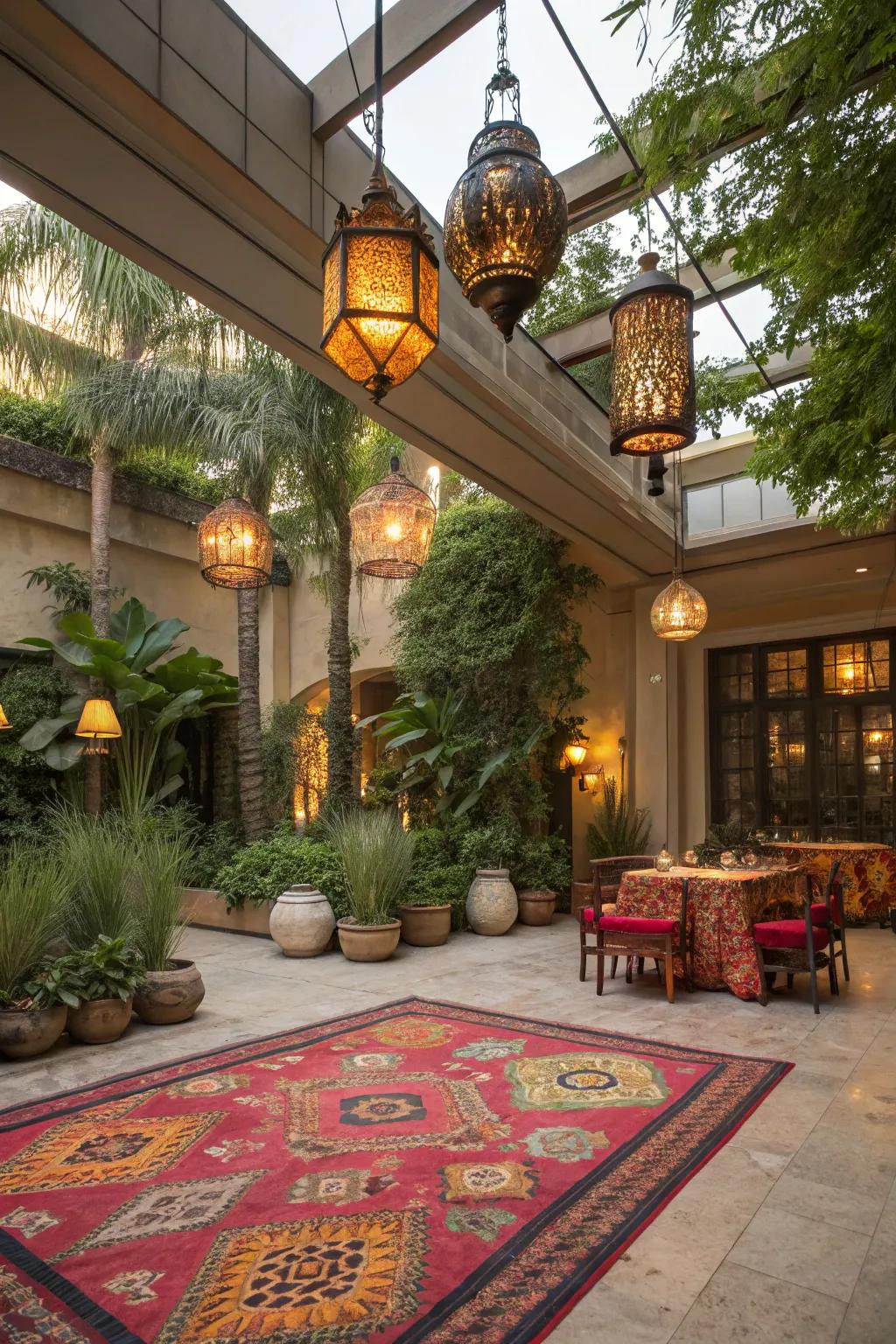 Decorative touches create a welcoming and stylish atrium.