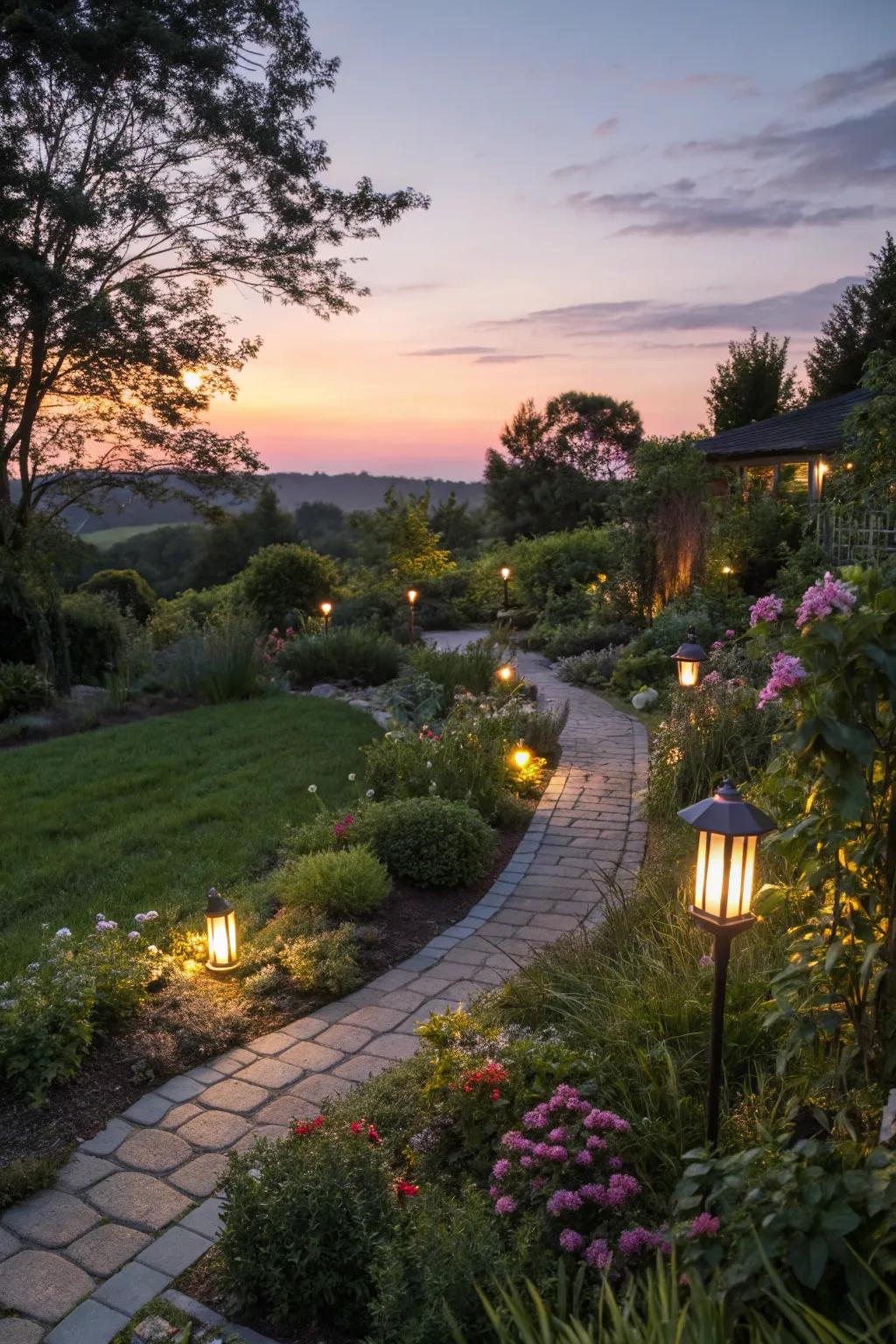Evening lighting extends your garden enjoyment.