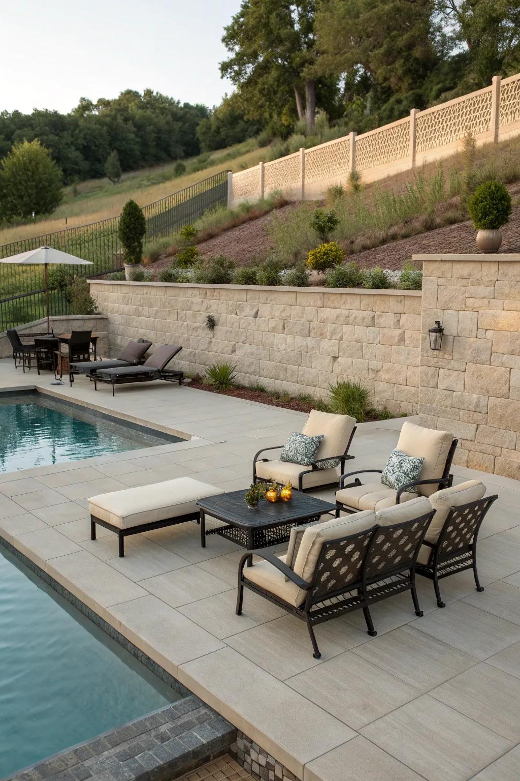 Patio extensions provide ample space for relaxation and fun.