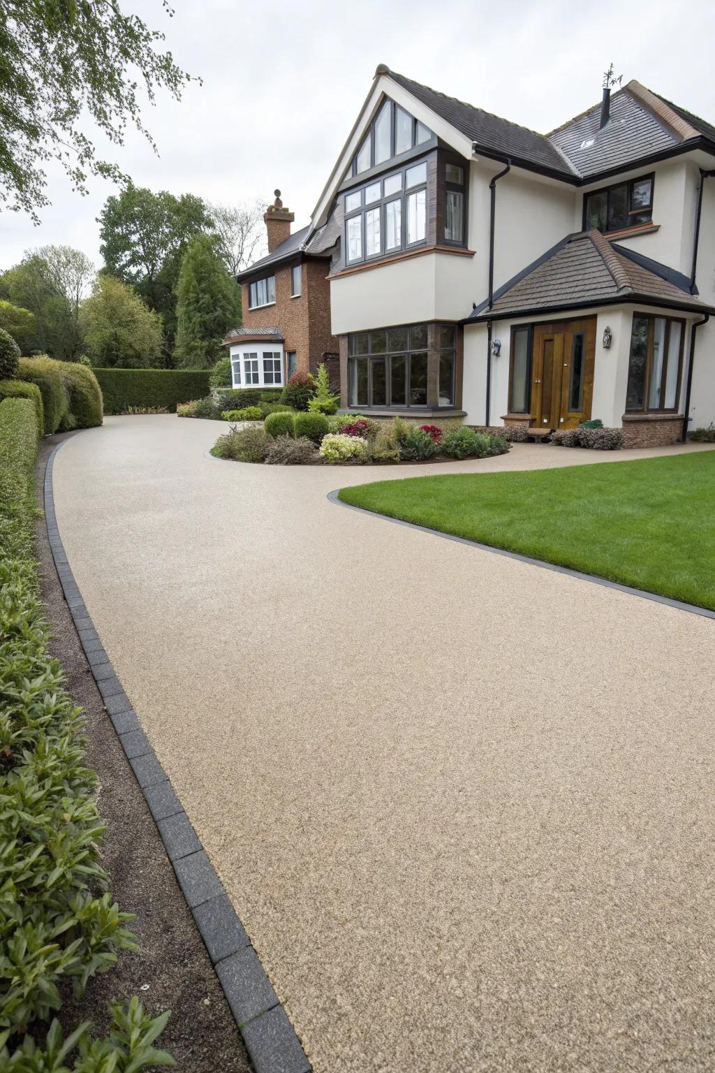 A durable resin driveway blending style and longevity.