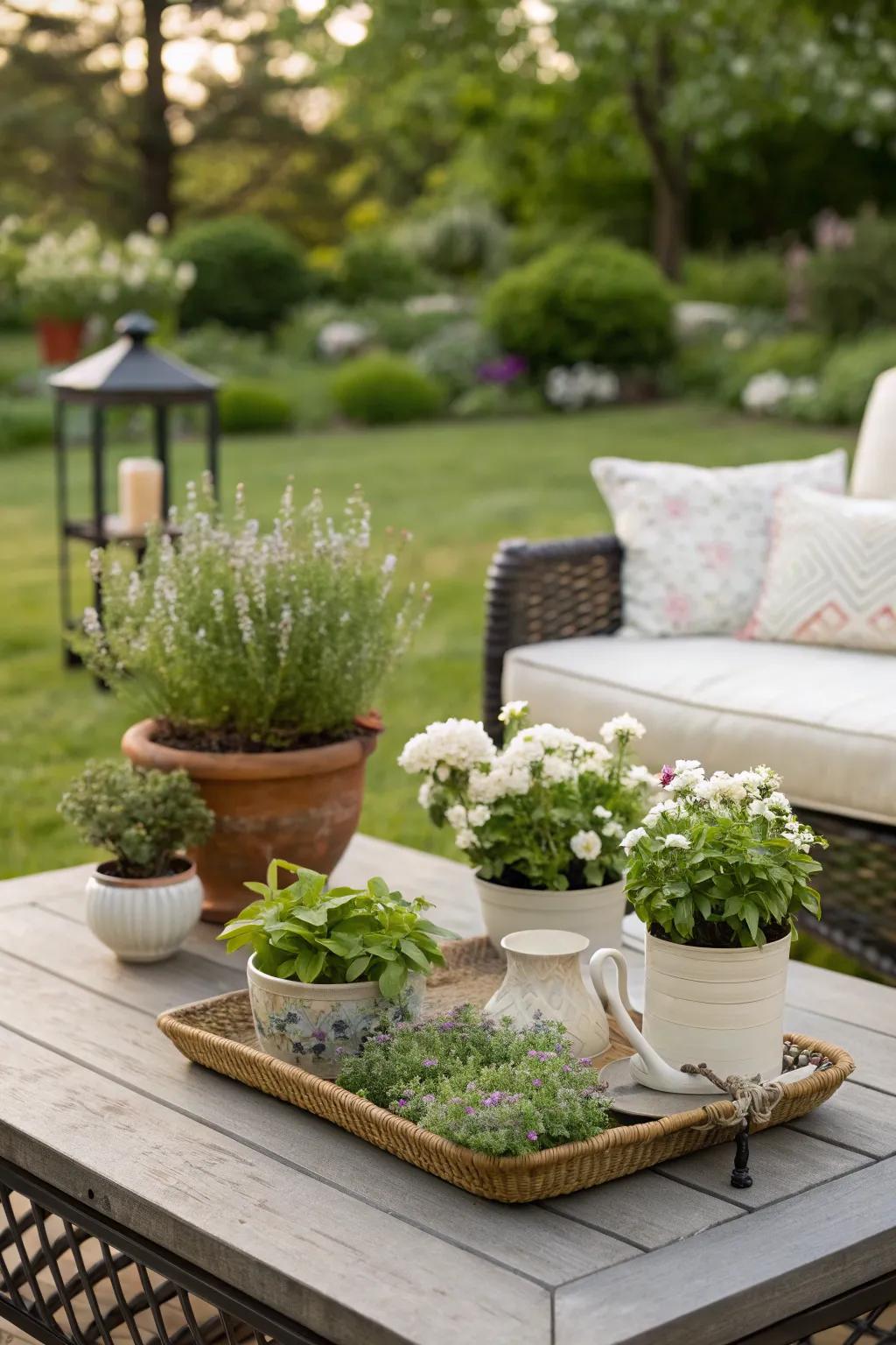 Bring the garden to your table with fresh flowers and herbs.