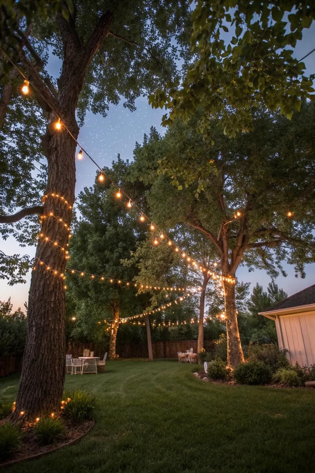 Nature and lights combine for a magical atmosphere.