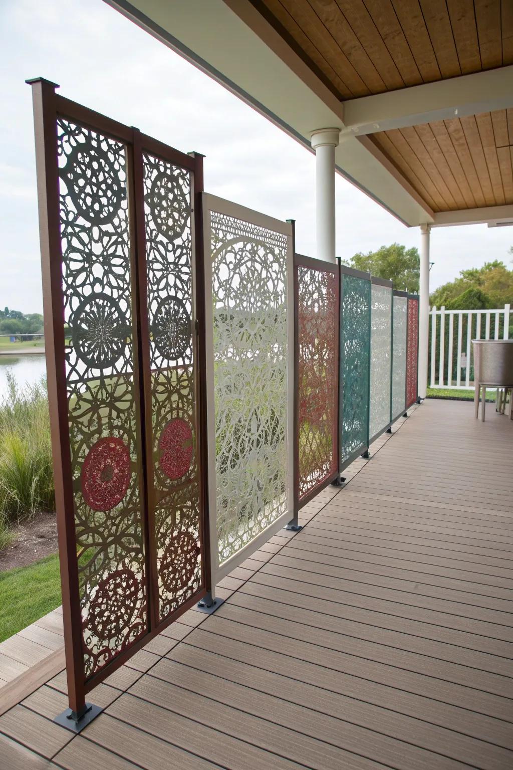 Turn your deck divider into a statement piece with decorative panels.