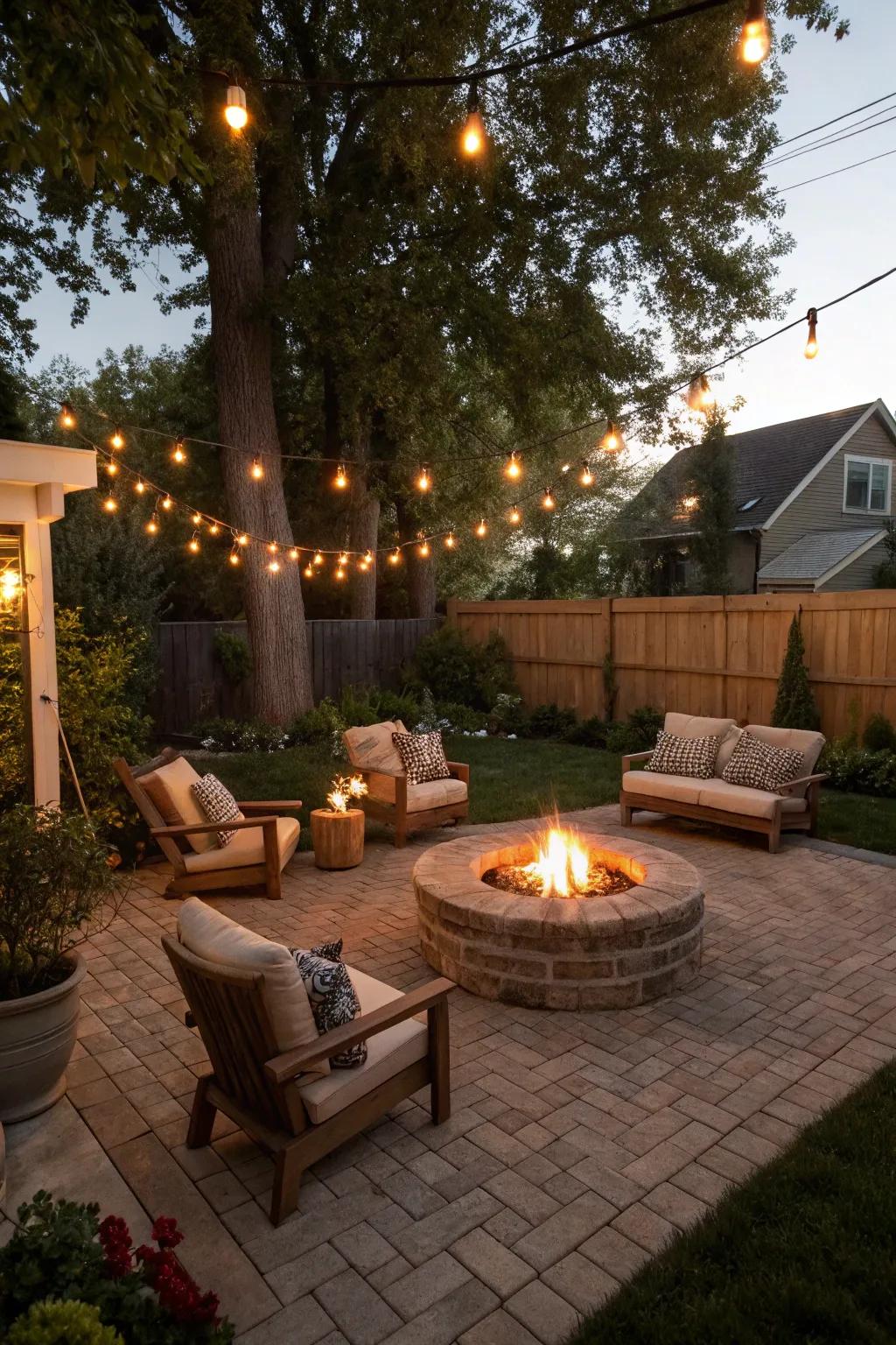 Add warmth and charm to your outdoor space with a stylish fire pit.