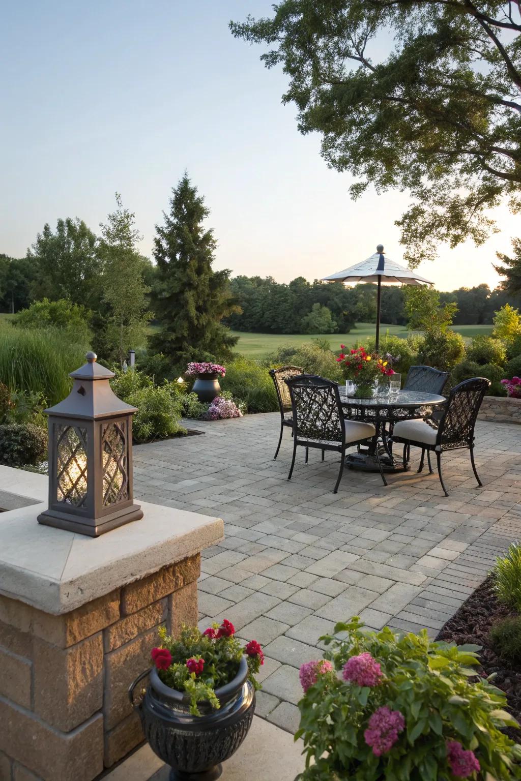 Paver patios are stylish and practical for outdoor gatherings.