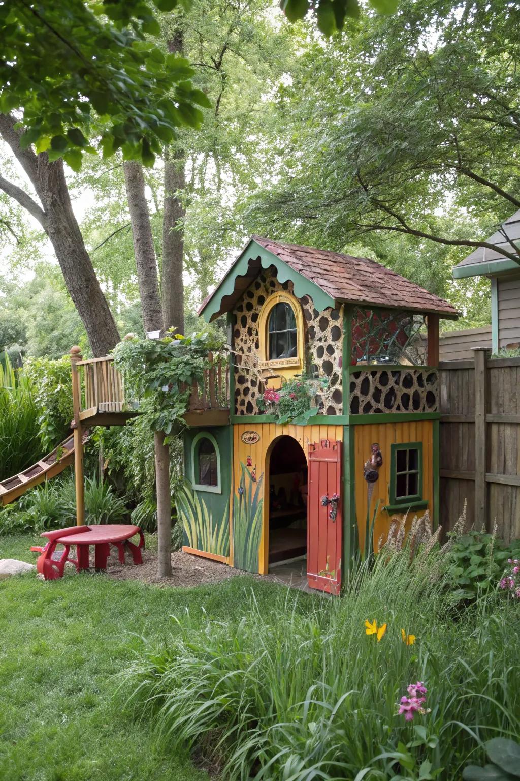 A jungle safari hut for adventurous play.