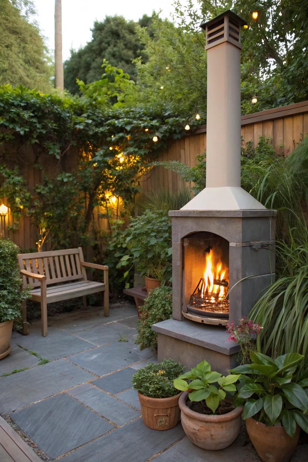 Adjustable flames offer control and convenience for mood setting.