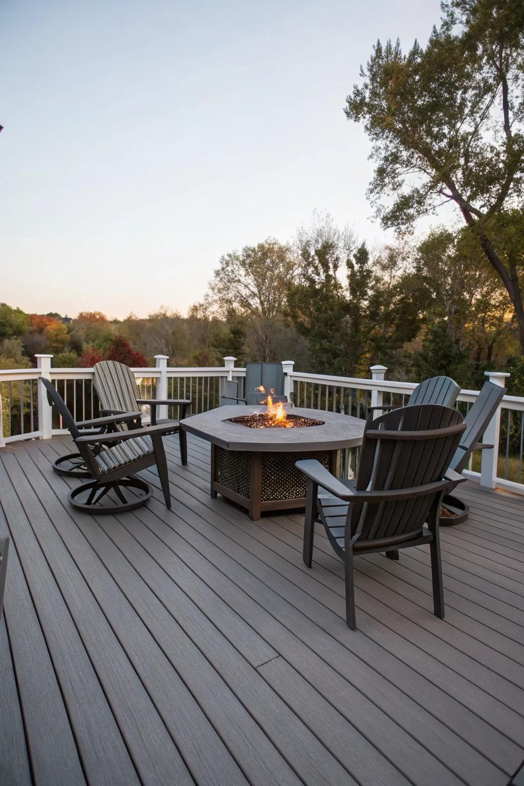 Warm up your evenings with a cozy fire pit table.