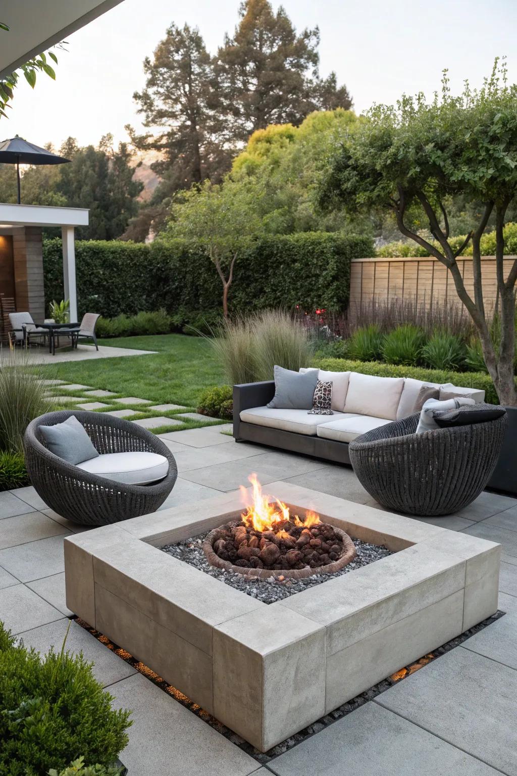 Make a statement with an artistic sculptural fire pit.