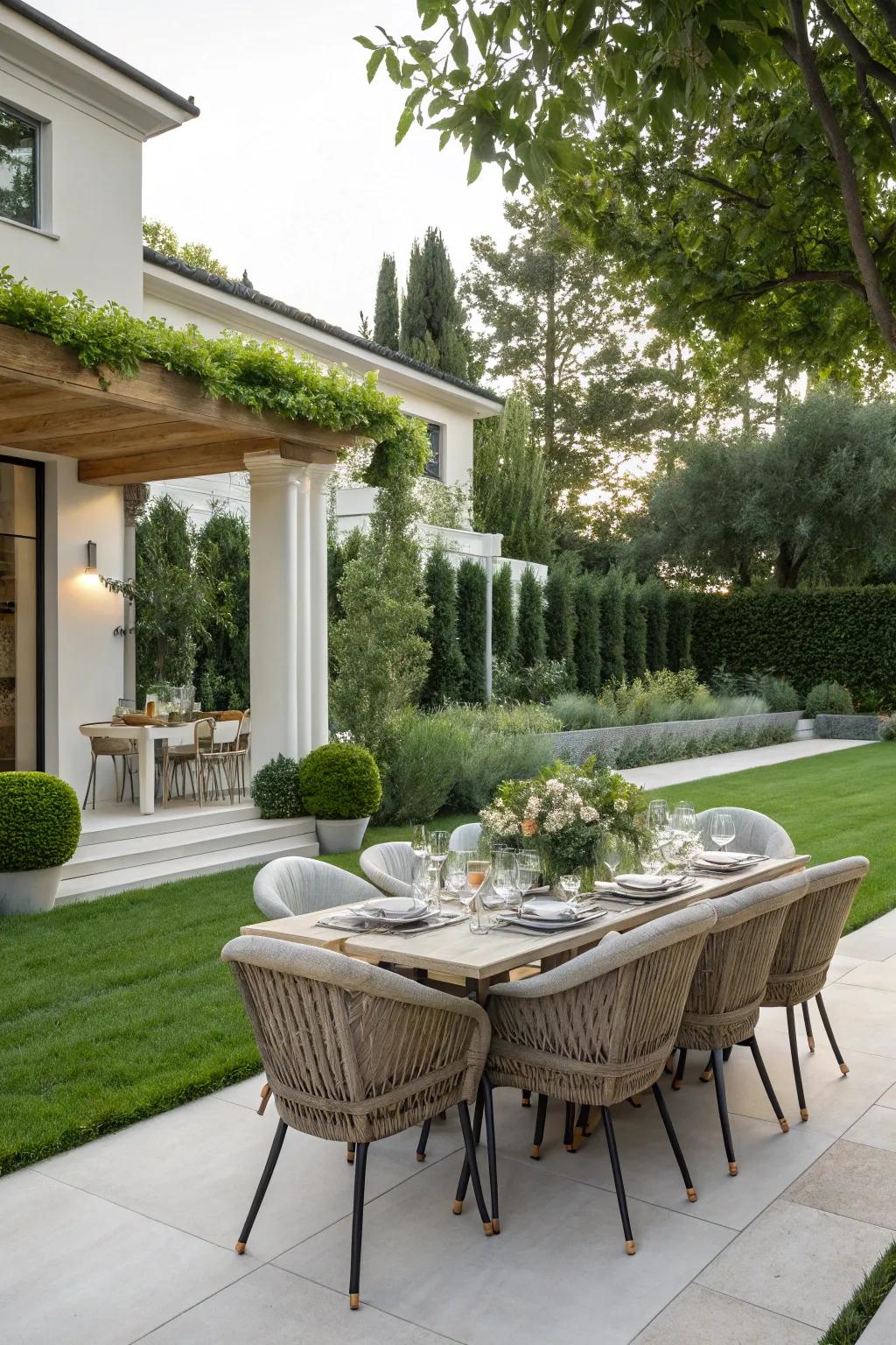 A charming outdoor dining space for memorable gatherings.