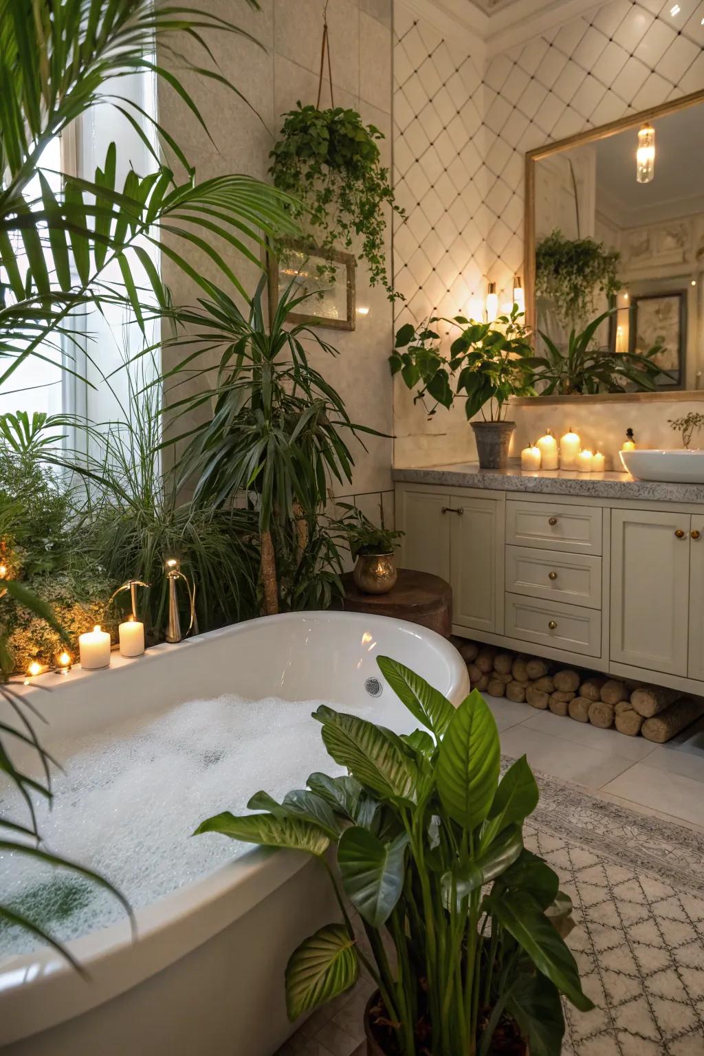 Transform your bathroom into a tranquil oasis with humidity-loving plants.
