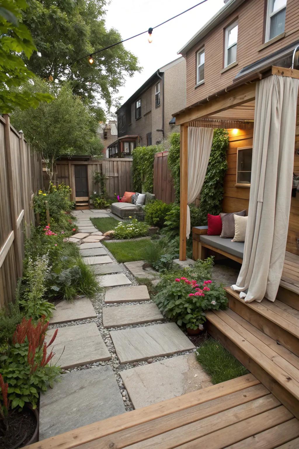 Different textures create distinct yet harmonious zones