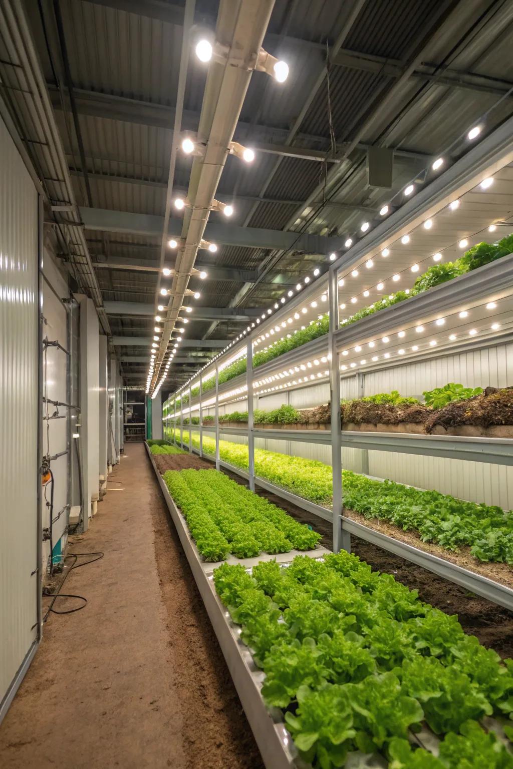 LED lighting: energy savings and plant happiness underground.