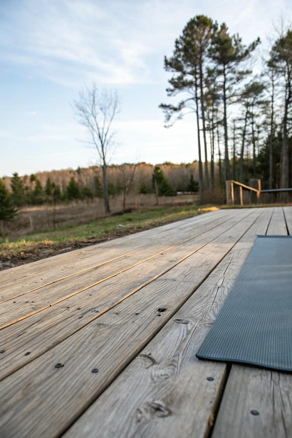 Sustainable materials add character and eco-consciousness to your yoga deck.