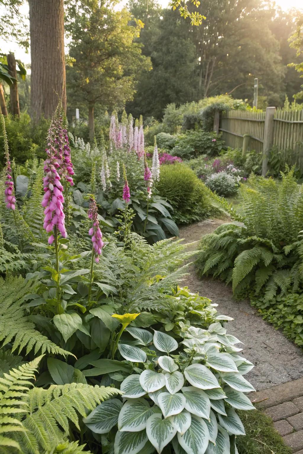 A garden showcasing a delightful variety of plants.