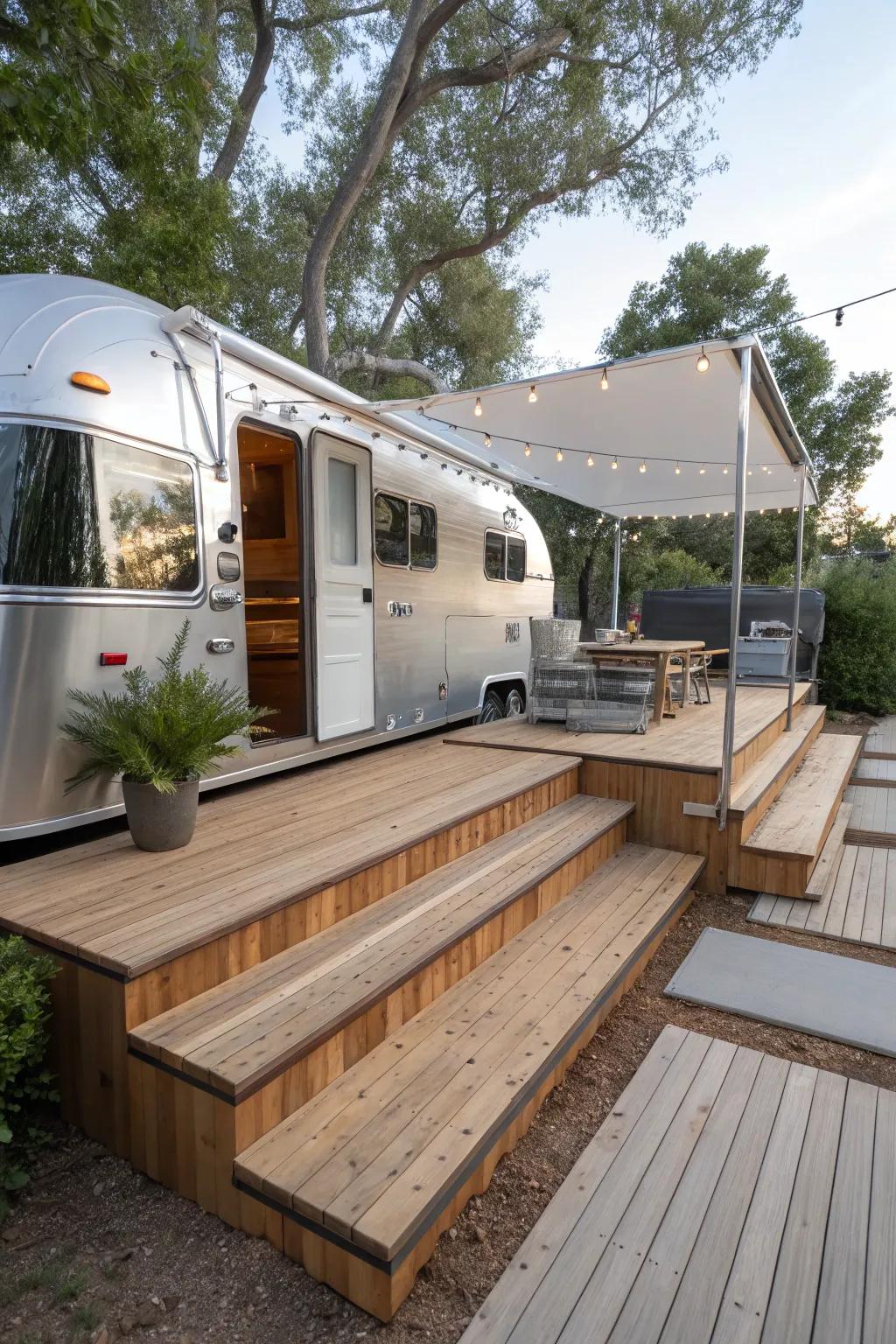 Add dimension with multi-level decking designs.