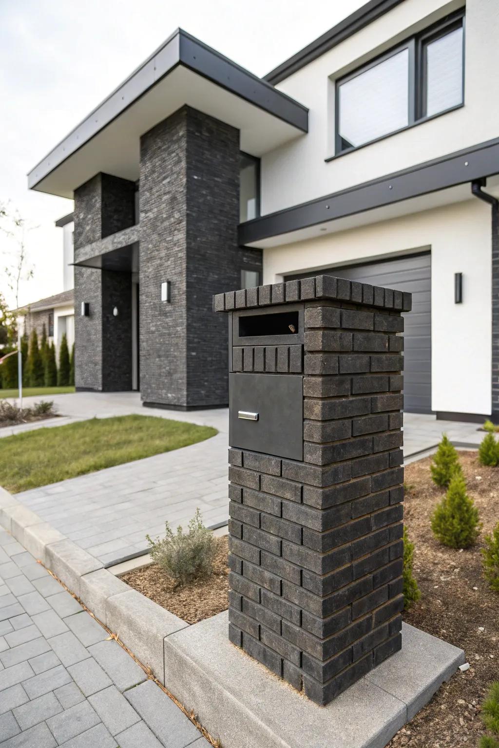Embrace simplicity with a modern brick mailbox design.