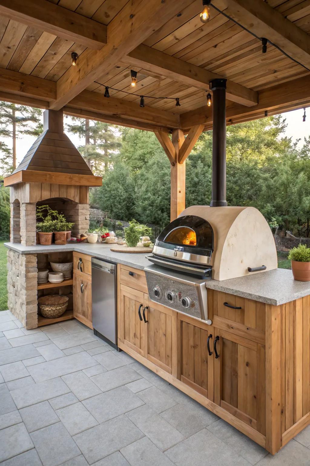Add a pizza oven for delicious outdoor dining experiences.