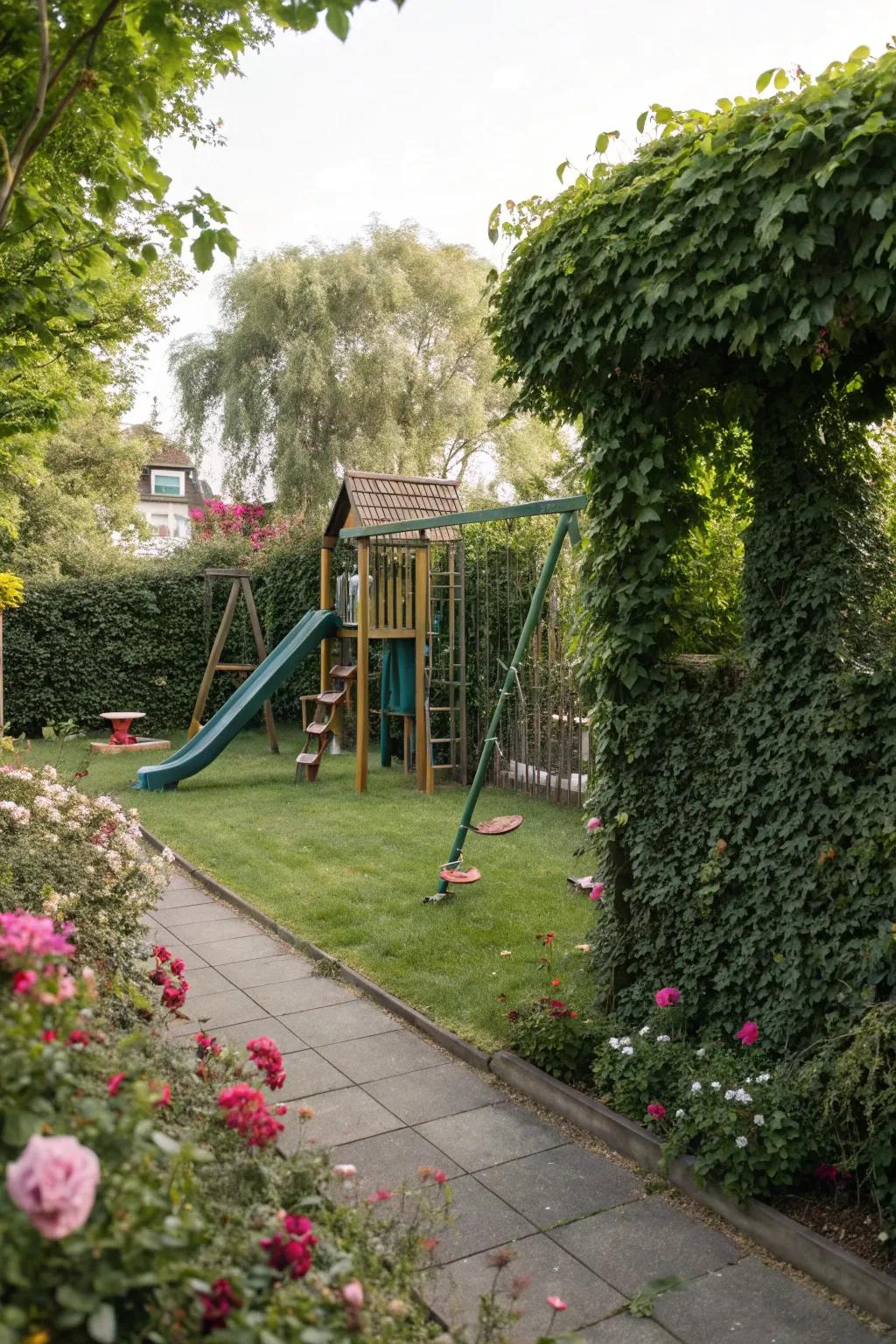 Living fences bring a touch of nature and beauty to playgrounds.