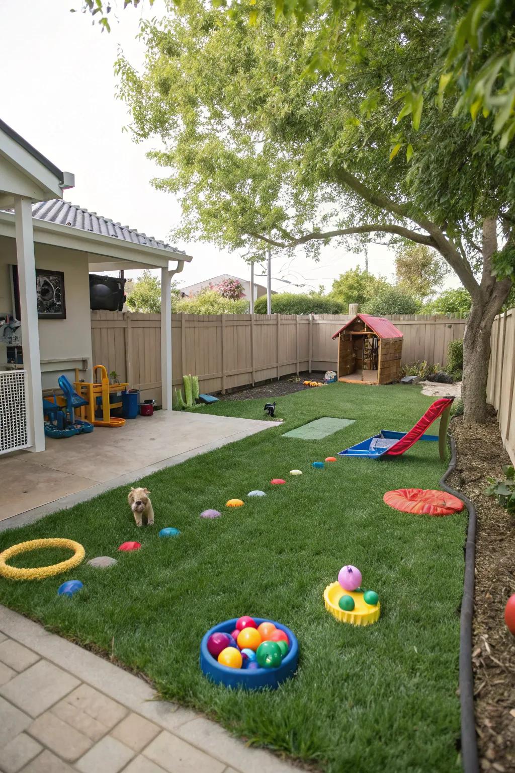 A dedicated play zone is perfect for active play and exercise.