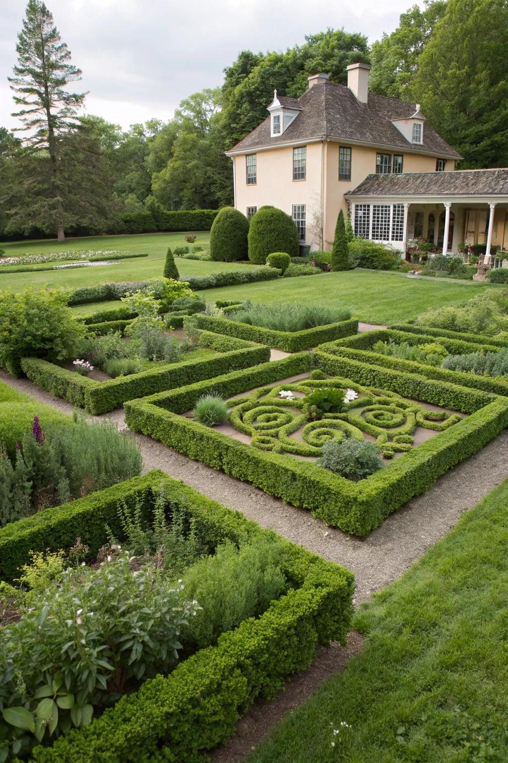 Knot gardens offer timeless elegance and structure to any herb garden.