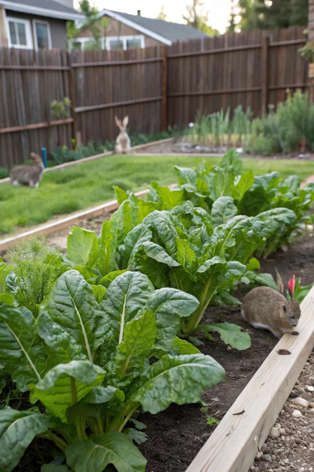 Swiss chard providing both beauty and sustenance.