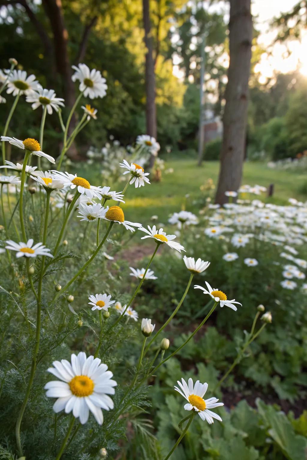 Chamomile offering soothing blooms and safe nibbles.