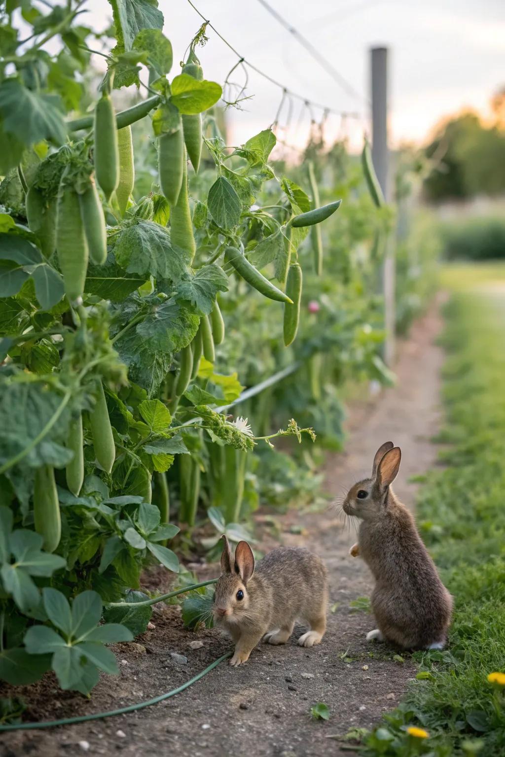 Peas offer a nutritious and playful snack.