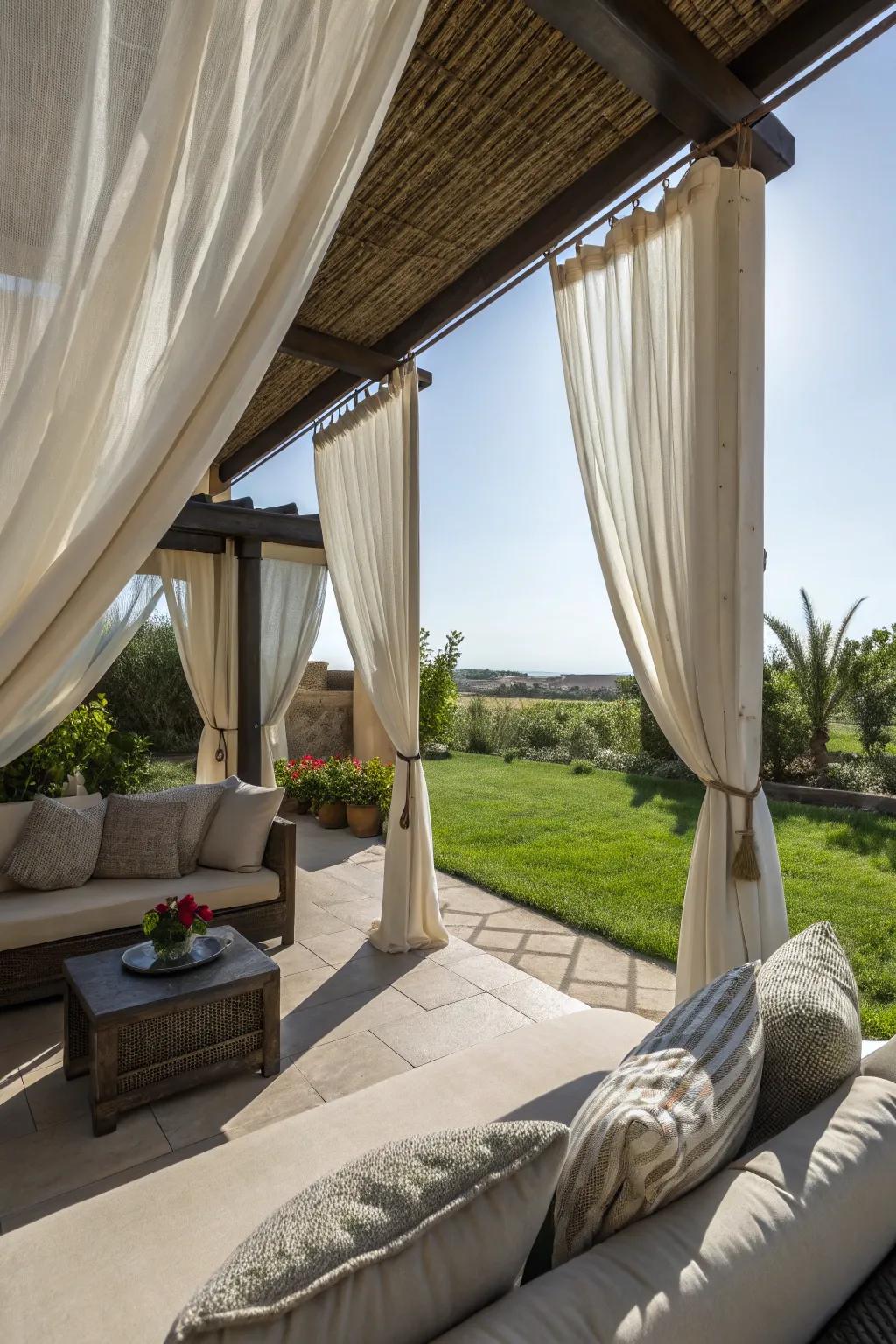 Outdoor curtains that add privacy and elegance to your space.